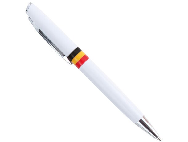 Bolígrafo de plástico con bandera española blanco