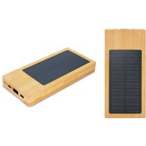 Power bank con cargador solar de bambu Naples