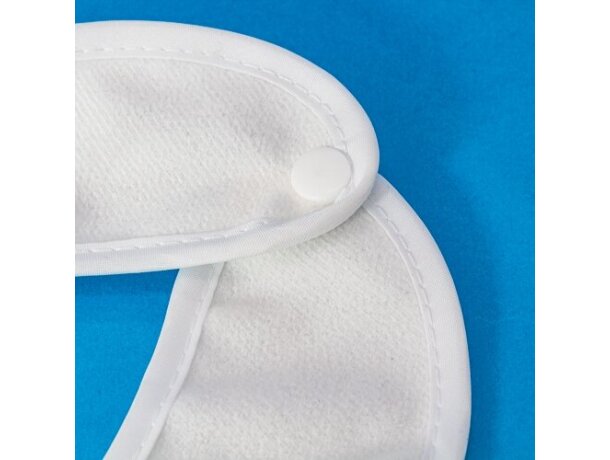 Babero Comilón de poliéster blanco con área de personalización Blanco detalle 3