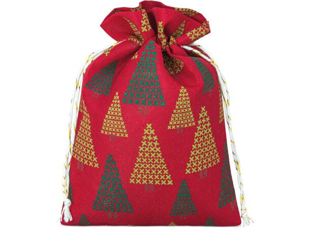 Bolsa regalo navideña Sherwood en poliéster con estampación DTF detalle 1