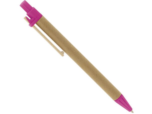 Boligrafo carton reclicado pino fucsia