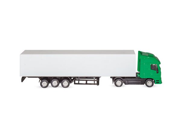 Camión tráiler de juguete verde