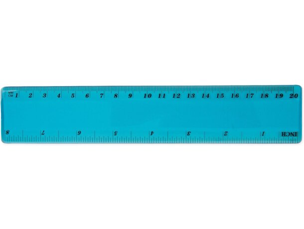 Regla de 20 cm flexible azul