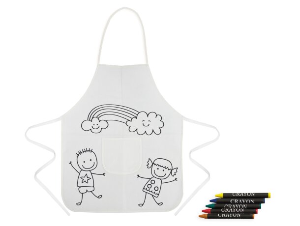 Delantal de para niños con pinturas con logo