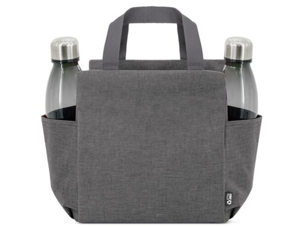 Bolsa nevera Yaky con interior aislante y bolsillos laterales Gris detalle 8