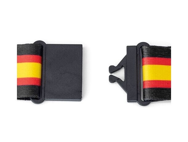 Lanyard bandera ancha Policia poliéster con cierre seguridad Negro detalle 10