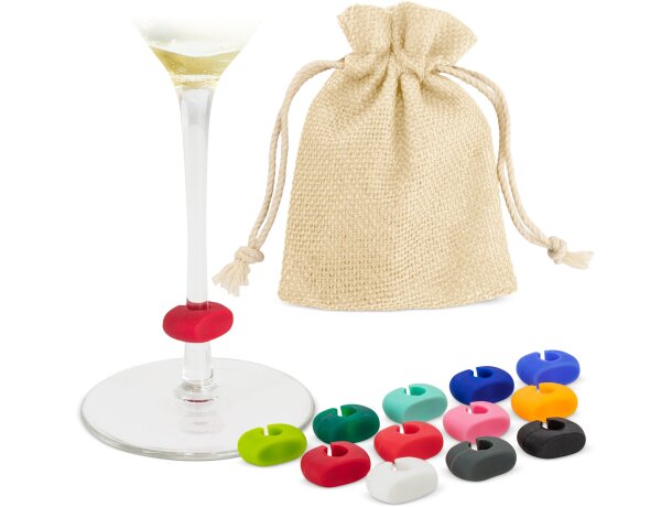 Set 12 marcadores silicona copas Sazul colores surtidos detalle 1