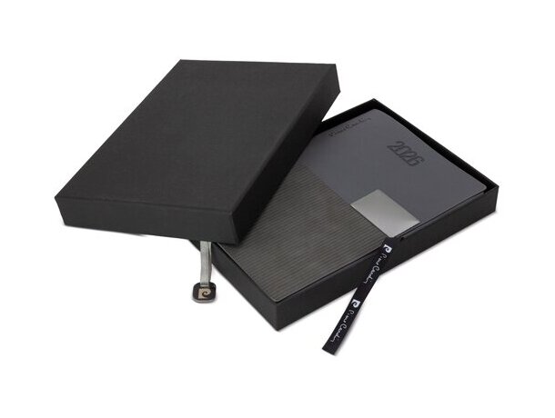Agenda Pierre Cardin profesional con placa personalizable Gris detalle 3