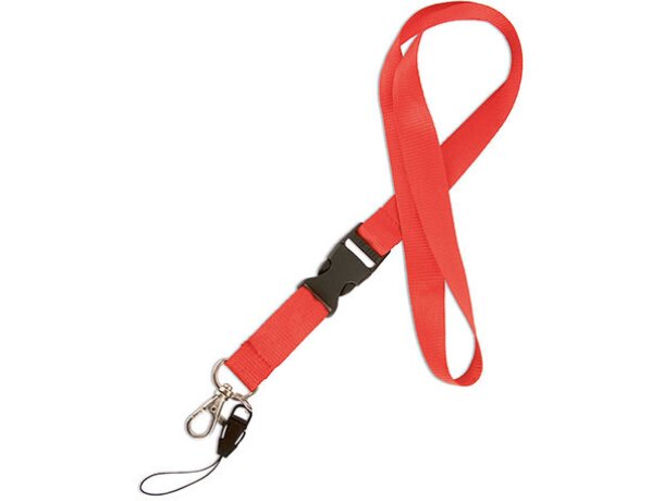 Lanyard doble de poliéster rojo
