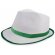 sombrero de poliester blanco con ribete de colorte personalizado verde