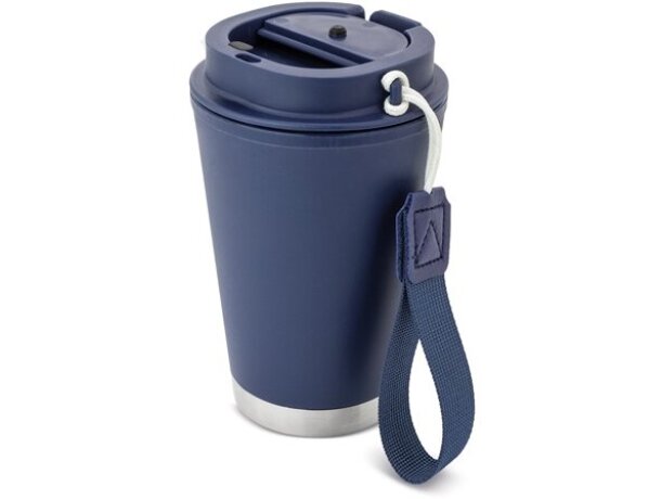Vaso térmico hermético Tulcán 380ml con cinta de transporte Azul marino detalle 18