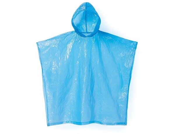 Poncho plegable Bross con bolsa rPET para campañas corporativas Azul detalle 12