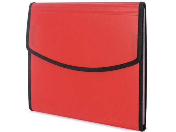Carpeta con archivador y cierre de velcro rojo