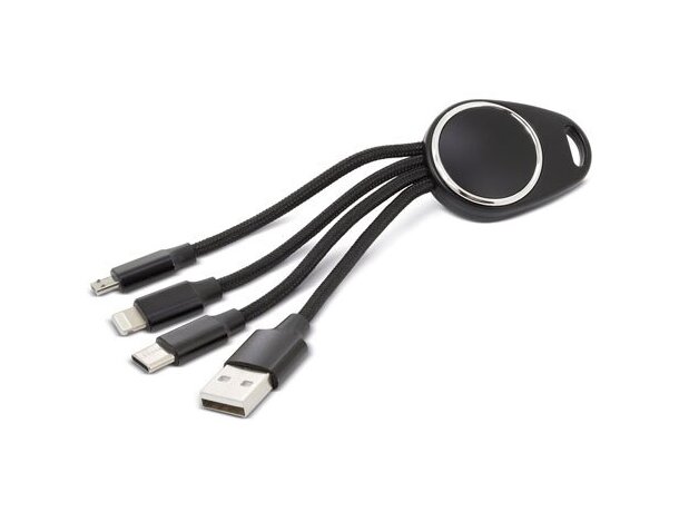 Cargador de luz led 3 en 1 Techno negro
