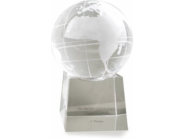 Cristal con bola del mundo para granar personalizado