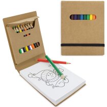 Libretas con banda elastica Pintur con dibujos y lapices de colores