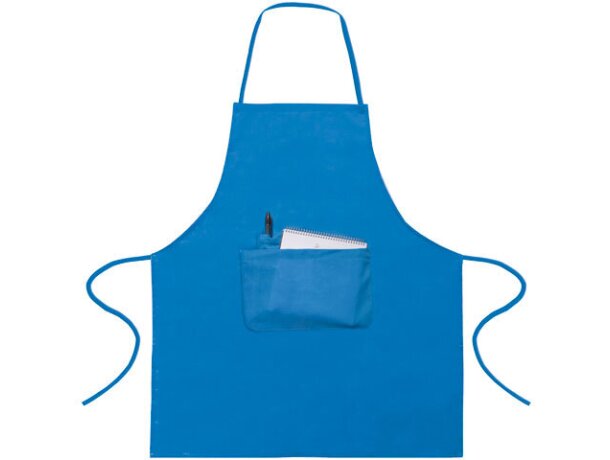 Delantal de algodón 100% azul medio