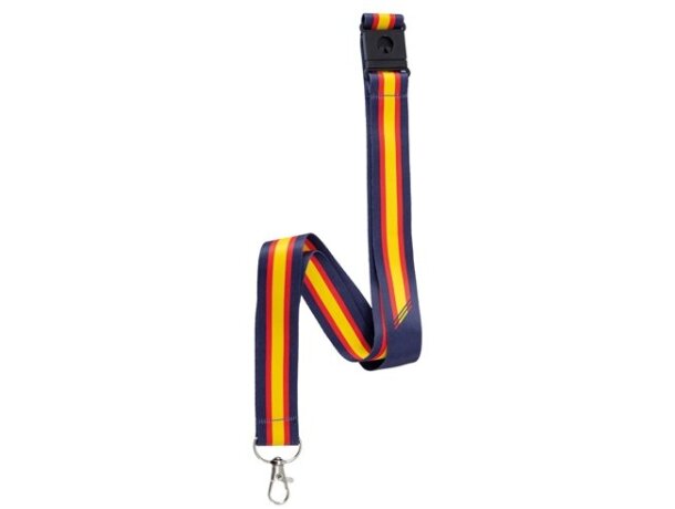 Lanyard bandera ancha Policia poliéster con cierre seguridad Azul marino detalle 5