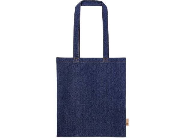 Bolsa algodón reciclado denim Idaho asas largas detalle 1