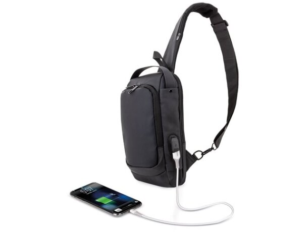 Bandolera Tyler con conexión usb y sistema antirrobo detalle 13