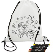 Mochila cuerdas non woven con ceras Zoo 30 cm