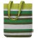 Bolsa de algodón reciclado Trinity con rayas de colores Verde detalle 11