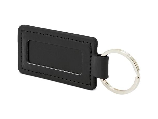 Llavero polipiel Valexa con grabado láser efecto espejo Negro detalle 4