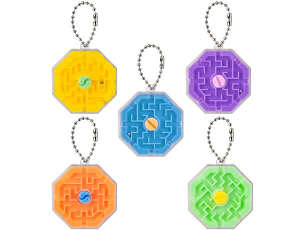 Set 50 llaveros laberinto 3D Bolaloca en 5 colores detalle 1