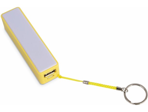 Powerbank de plástico de 2000 mah con llavero personalizado amarillo Powerbank de plástico de 2000 mah con llavero personalizado amarillo