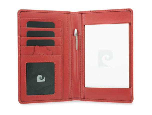 Bloc con bolígrafo y portatarjetas pierre cardin rojo