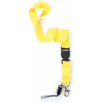 Lanyard Doble de poliéster amarillo grabado