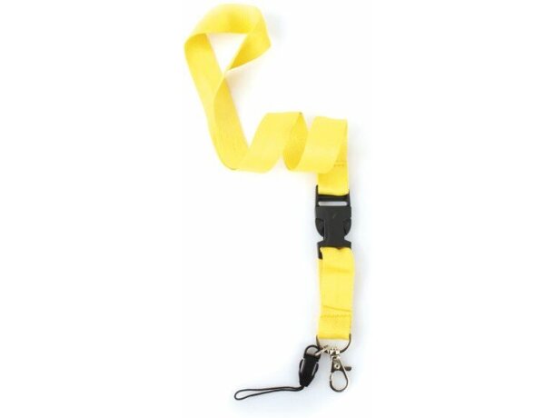 Lanyard Doble de poliéster amarillo grabado