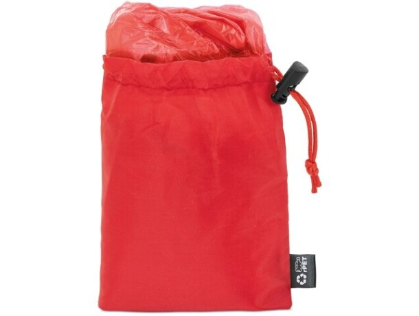 Poncho plegable Bross con bolsa rPET para campañas corporativas Rojo detalle 22