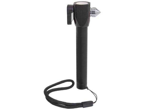 Martillo de emergencia Agnar con linterna y corta cinturones Negro detalle 1
