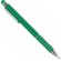 Bolígrafo en plástico y aluminio con aros decorativos verde