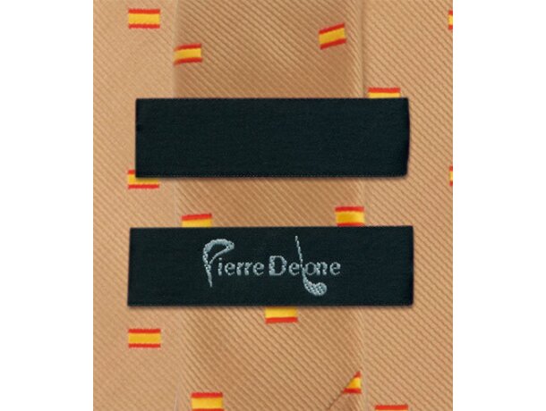 Corbata con bandera de españa color camel barata