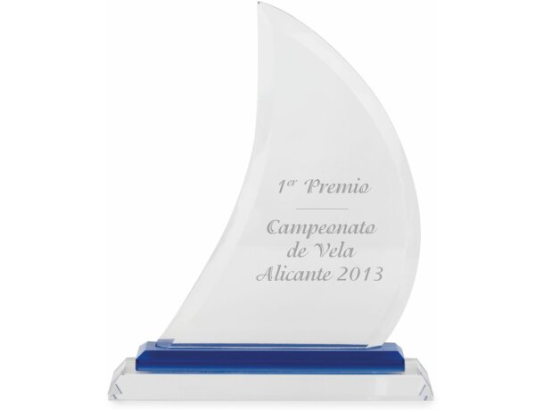 Trofeo de cristal velero personalizado