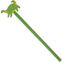 Lápiz de madera verde con dinosaurio personalizado