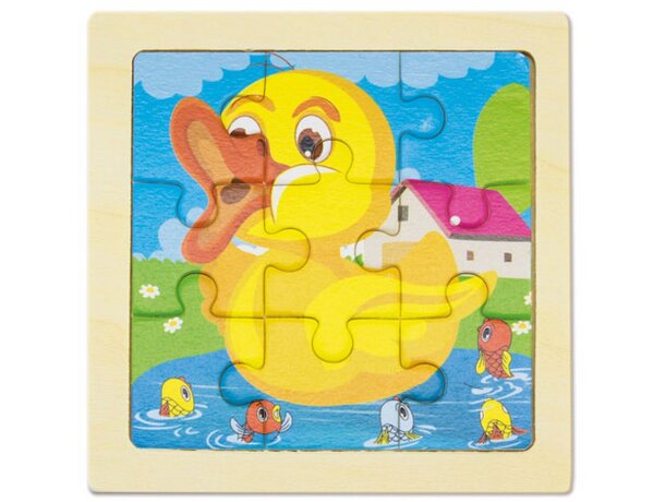 Set de 5 puzzles en madera natural Junior