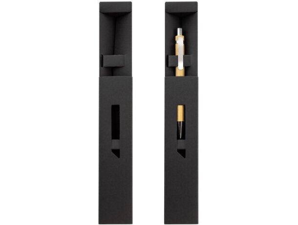 Estuche Glen de cartón reciclado para bolígrafo corporativo Negro detalle 9