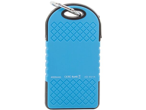 Power bank solar Waterfall grabado azul