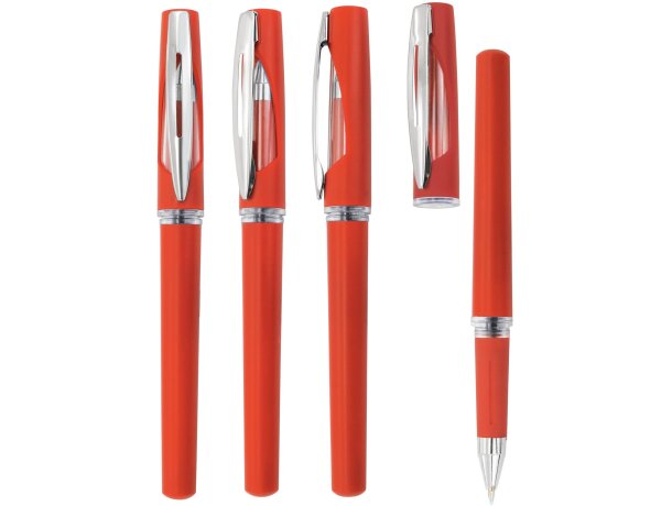 Roller Viken con tinta gel azul y cuerpo ABS Rojo detalle 4