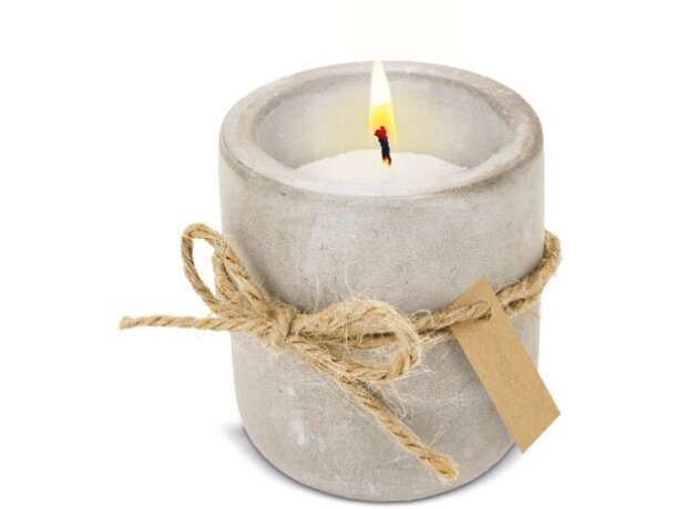 Vela aromática Stella en cemento decorativo con tres aromas Blanco detalle 6