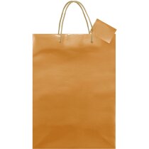Bolsa de papel plastificado con asas y tarjeta blanca Bolsa de papel plastificado con asas y tarjeta blanca