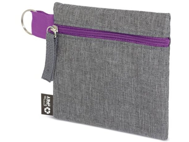 Monedero RPET Aresy sostenible con grabación personalizada Lila detalle 1