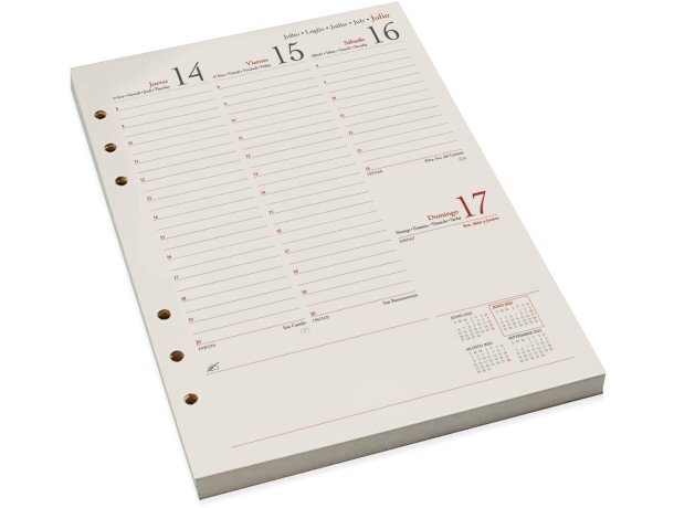 Recambio agenda semana vista con festivos