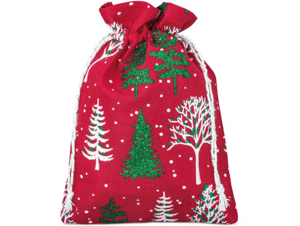 Bolsa regalo navideña Snowy 13x18 cm en poliéster detalle 1