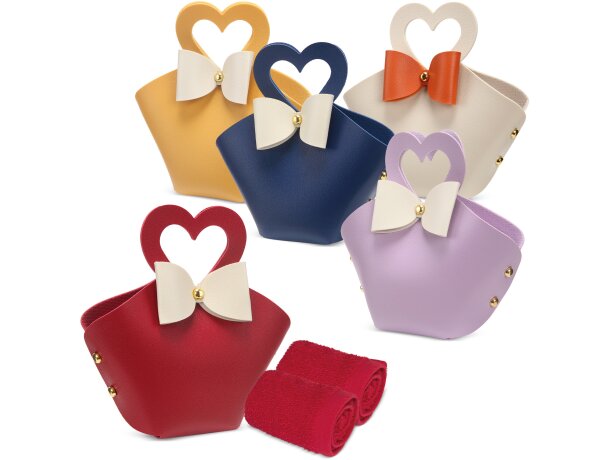 Set 5 bolsitos con toalla Coquette para eventos promocionales detalle 1