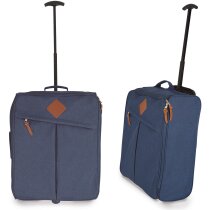 Trolley Lugano poliéster jaspeado polipiel camel