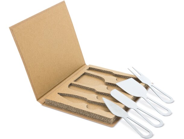 Set 4 cuchillos queso Gourmet acero inoxidable para corte detalle 1